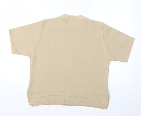 4 Me Womens Beige  Knit Pullover Jumper Size M