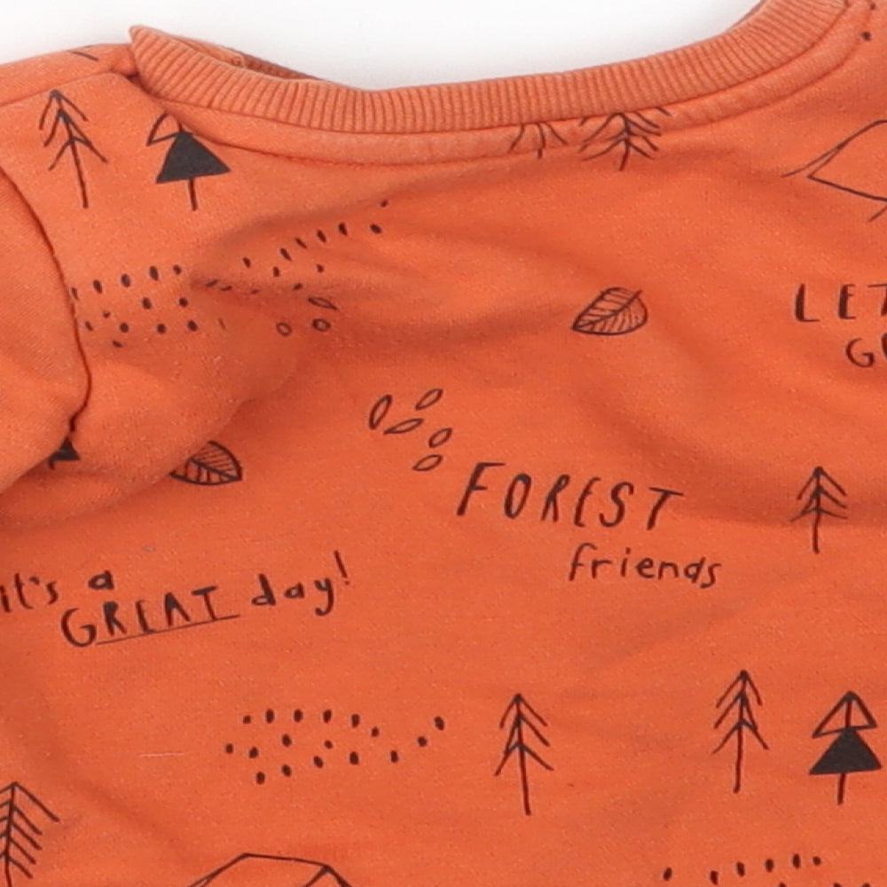 Primark Boys Orange Geometric  Pullover Jumper Size 9-12 Months
