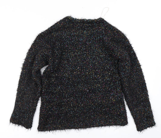 Matalan Girls Black  Knit Pullover Jumper Size 10 Years