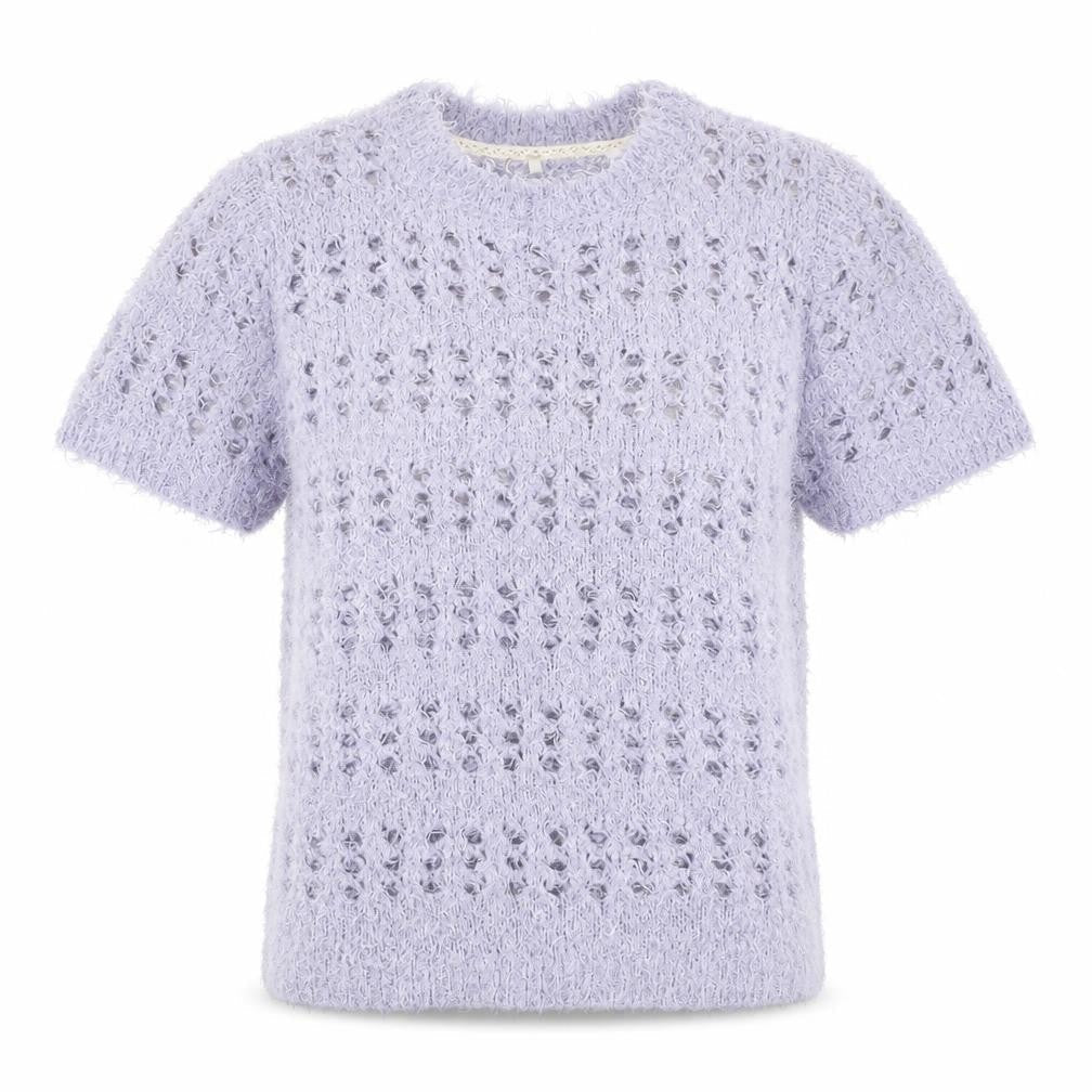Womens UK 12 Regular Anthology Purple Pullover Open-Knit