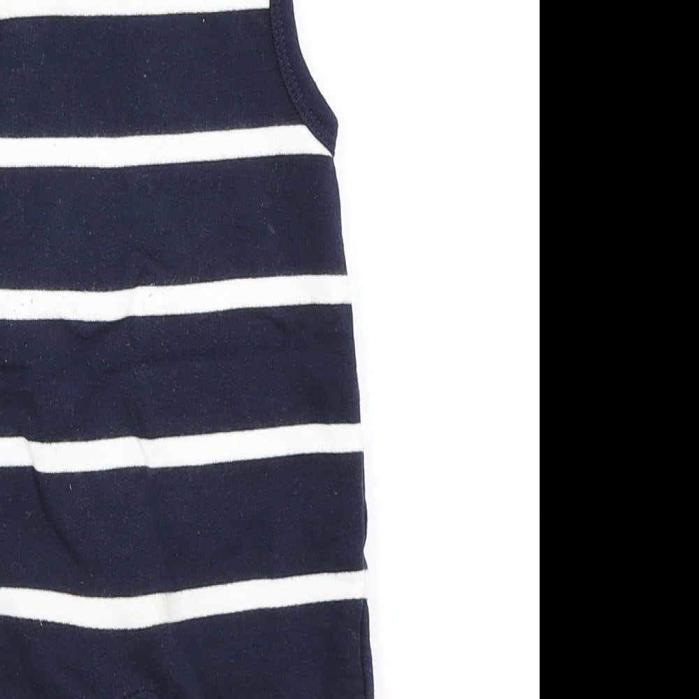 Junior J Boys Blue Striped  Dungaree One-Piece Size Newborn