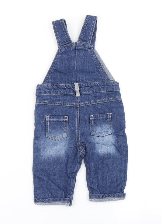 Earlydays Boys Blue  Denim Dungaree One-Piece Size 3-6 Months