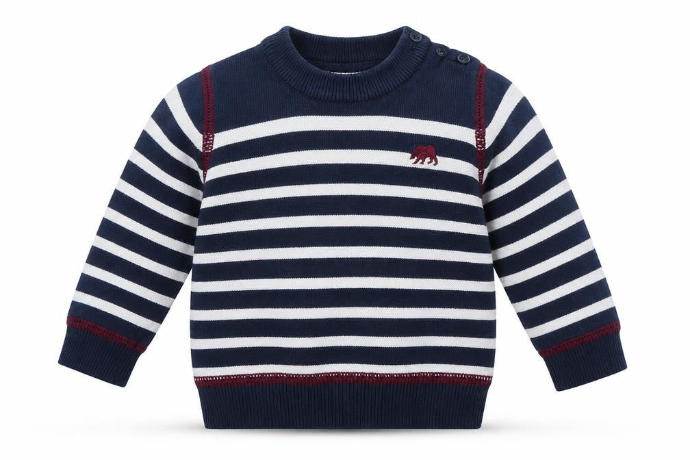 Early Days Boys Blue Striped Knit Pullover Jumper Size 0-3 Months