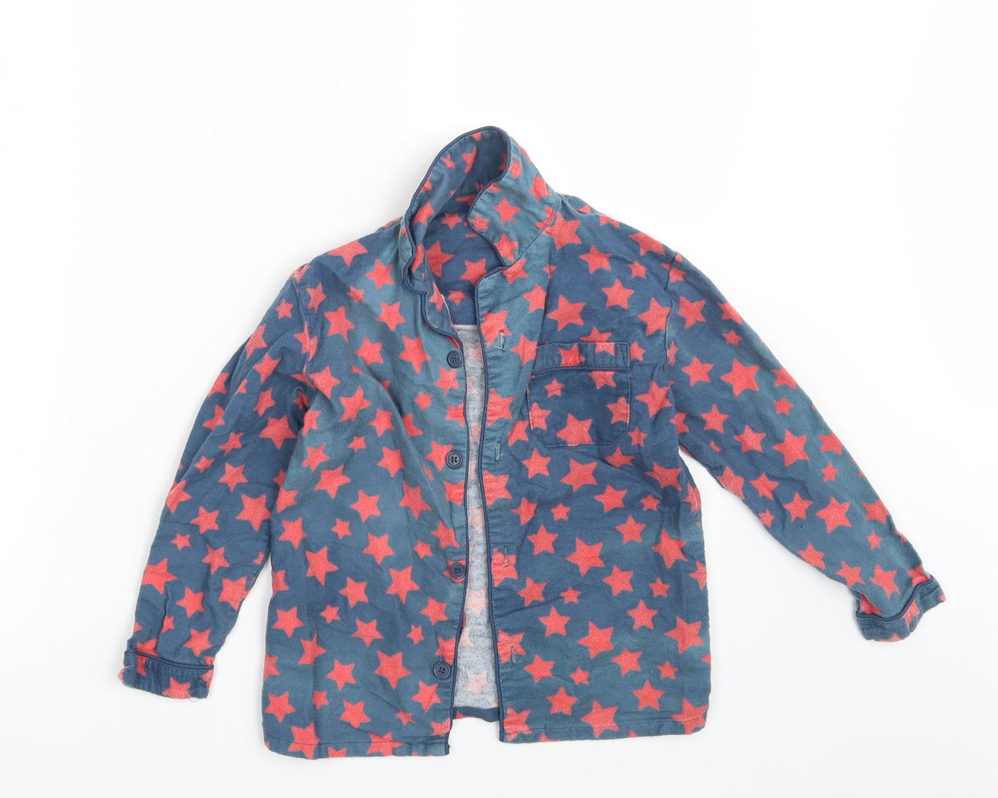 Primark Boys Blue Geometric   Pyjama Top Size 7-8 Years