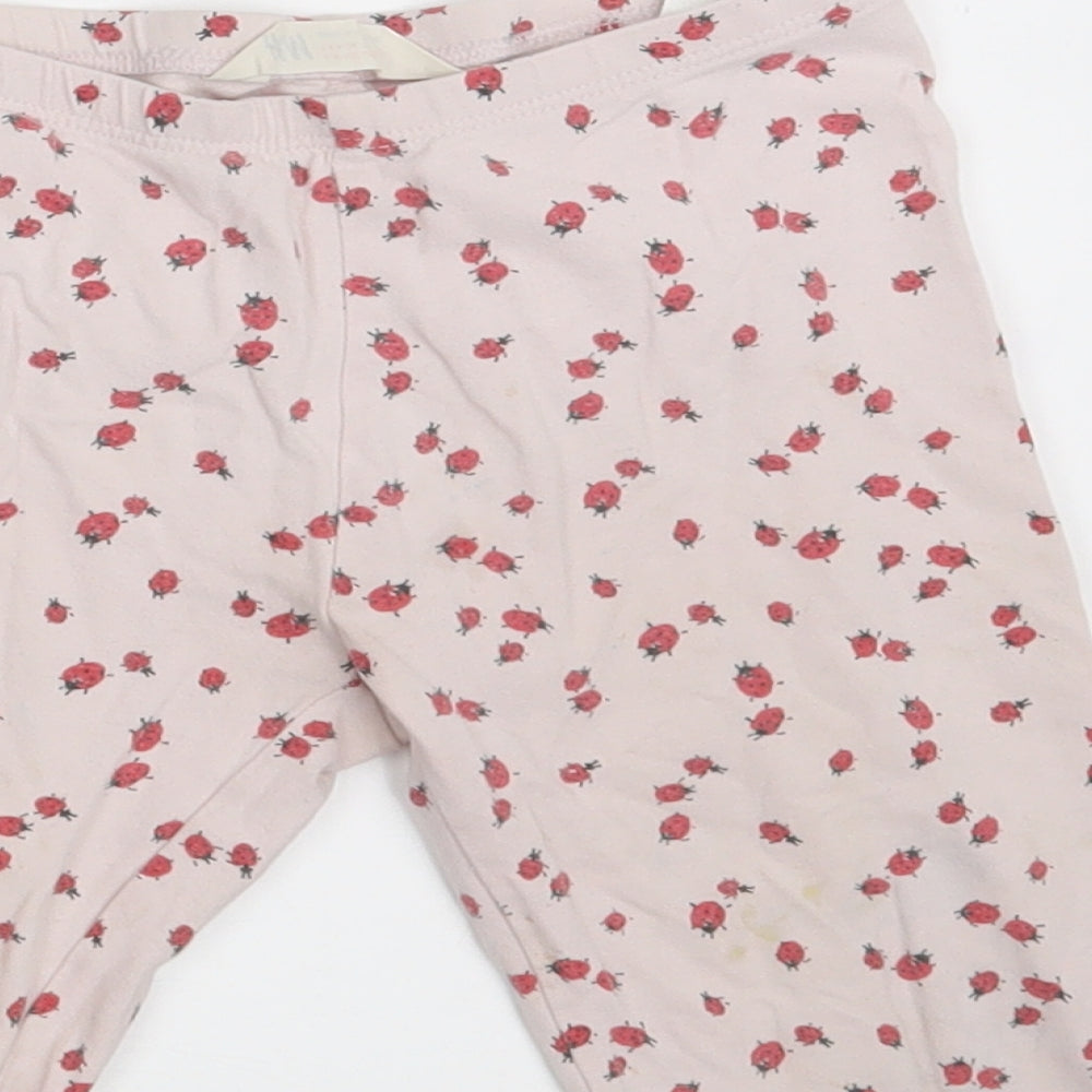 H&M Girls Pink Animal Print  Cut-Off Shorts Size 6-7 Years - Waist 18in; Inside  leg 11in
