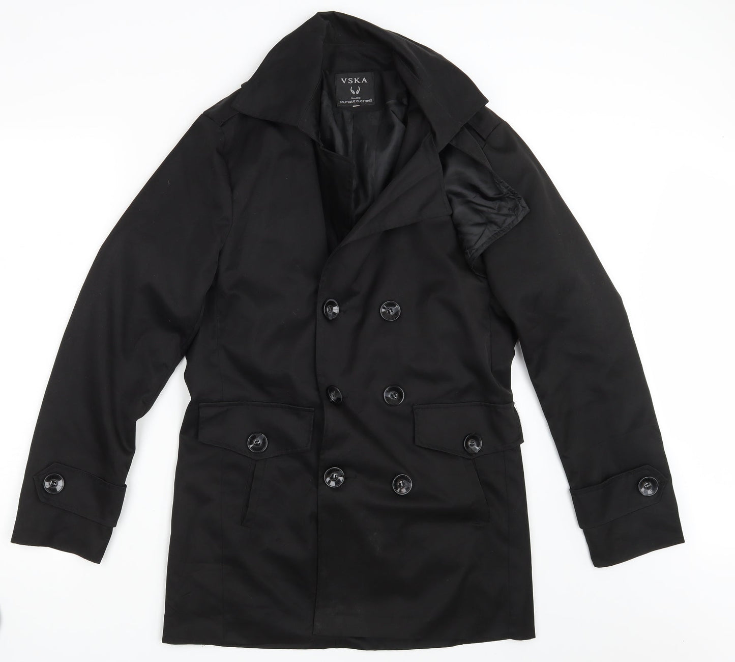 VSKa Womens Black   Overcoat Coat One Size