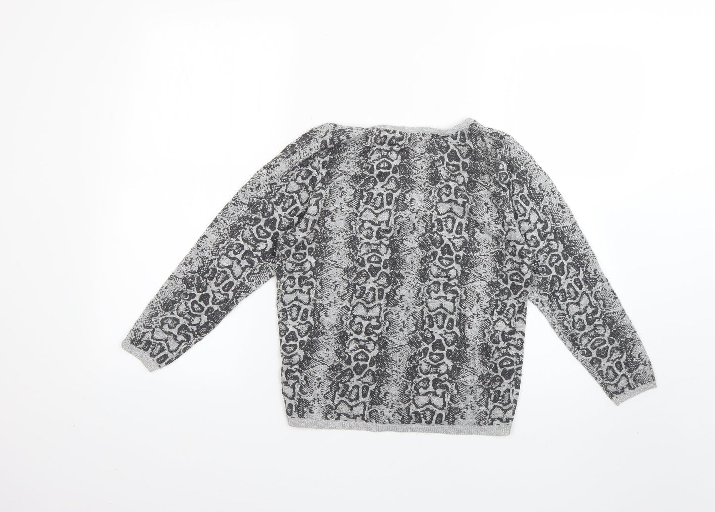 limited collection Womens Silver Animal Print  Pullover Jumper Size 10