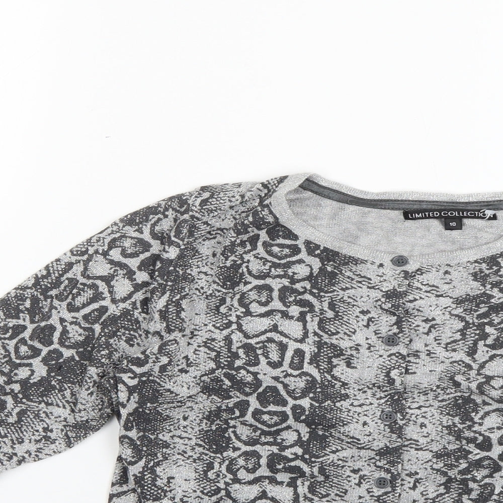 limited collection Womens Silver Animal Print  Pullover Jumper Size 10