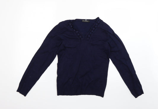 just elegant Womens Blue   Pullover Jumper Size S