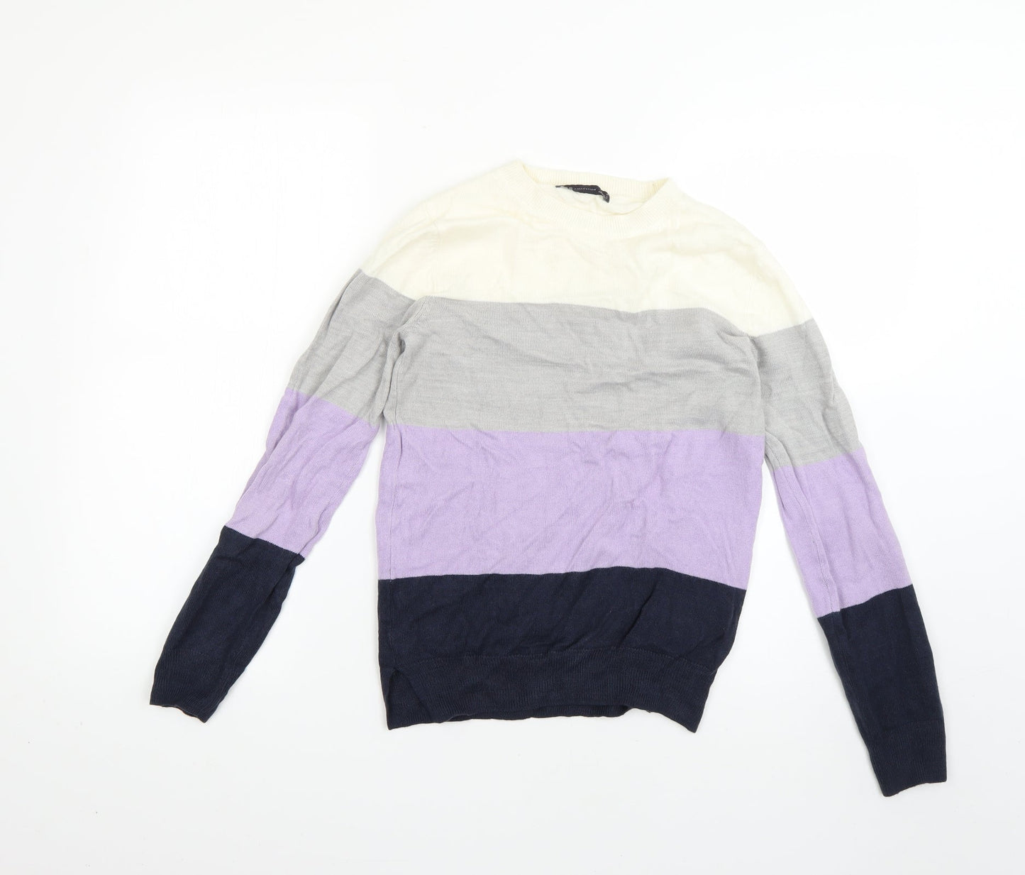 Marks and Spencer Womens Multicoloured Striped  Pullover Jumper Size 6