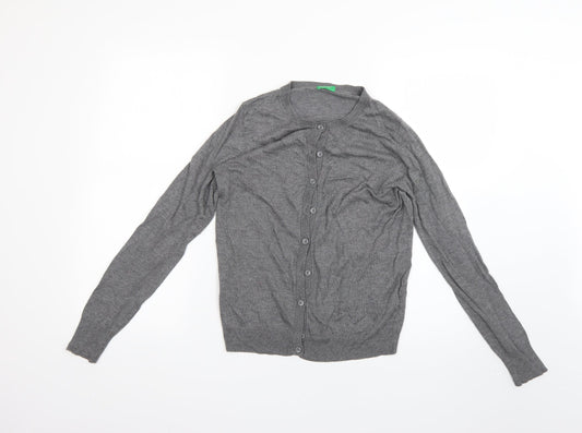 United Colors of Benetton Womens Grey   Cardigan Jumper Size S