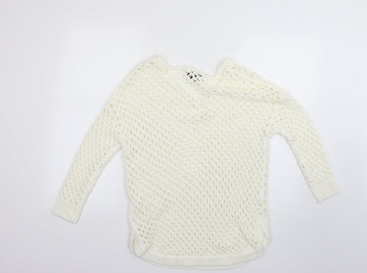 Papaya Womens White   Pullover Jumper Size M