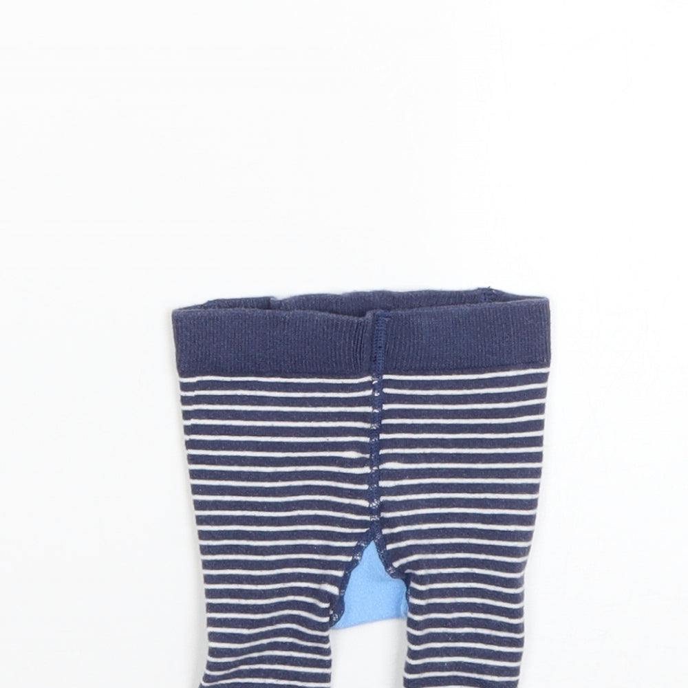 Nutmeg Baby Blue Striped  Jogger Leggings Size 6-9 Months
