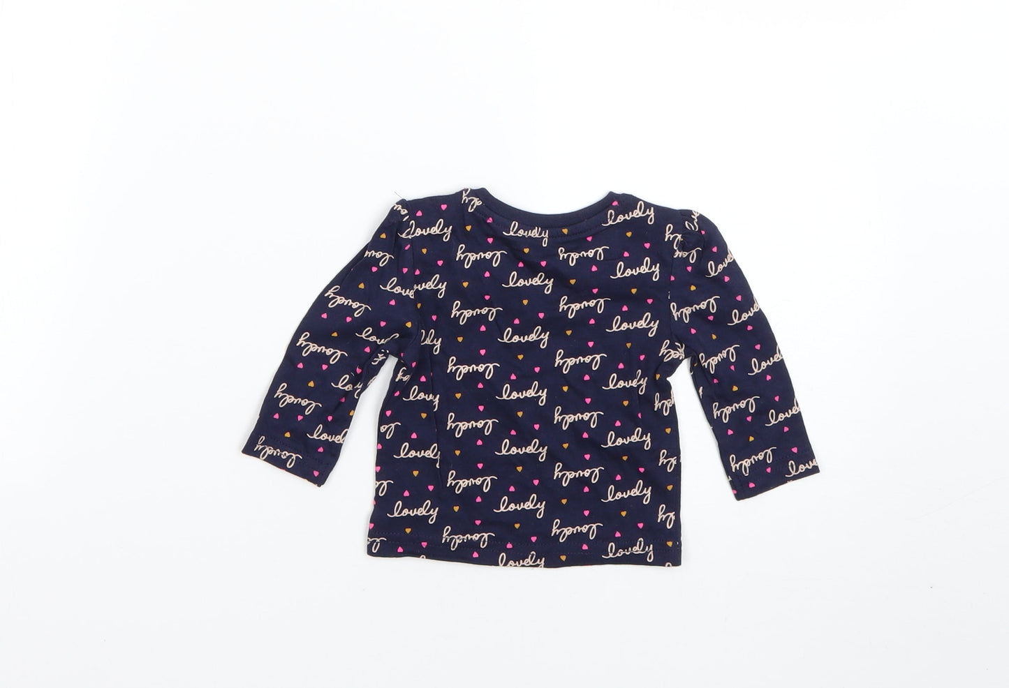 Primark Baby Blue Geometric  Basic T-Shirt Size 0-3 Months