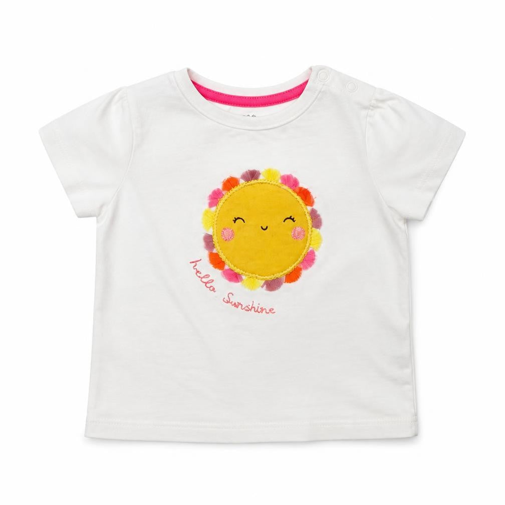F&F Baby White Geometric  Basic T-Shirt Size 0-3 Months