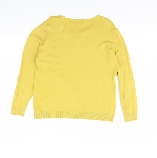 Just elegance Womens Yellow   Pullover Jumper Size L
