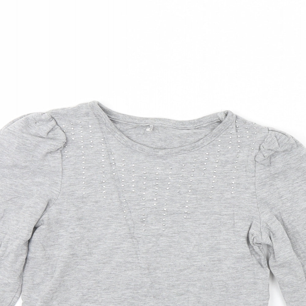 George Girls Grey   Basic T-Shirt Size 8 Years