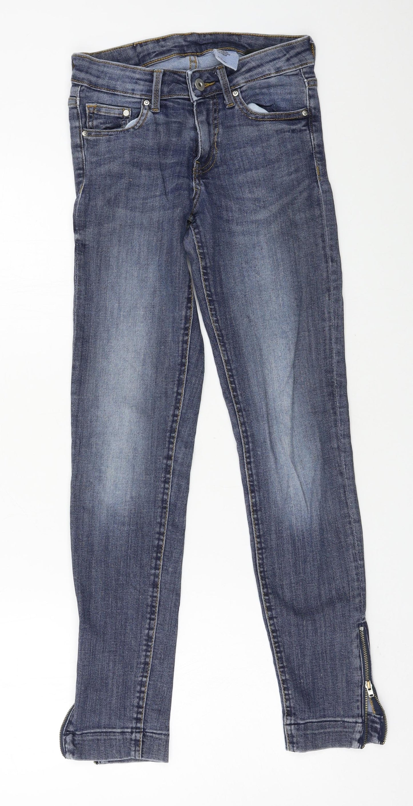 H&M Womens Blue  Denim Straight Jeans Size 25 in L27 in