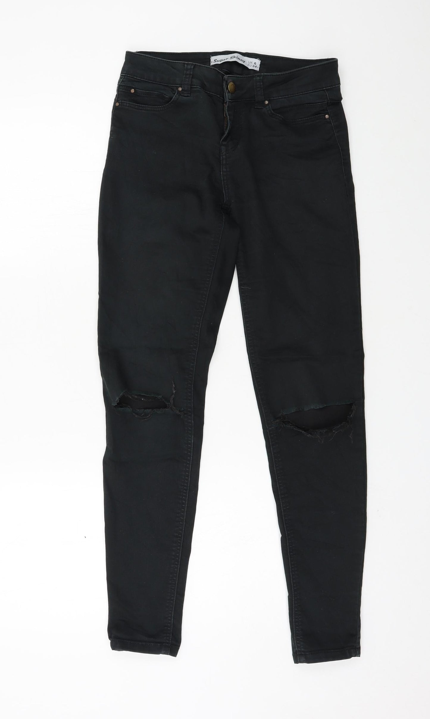 New Look Womens Black  Denim Skinny Jeans Size 6 L27 in