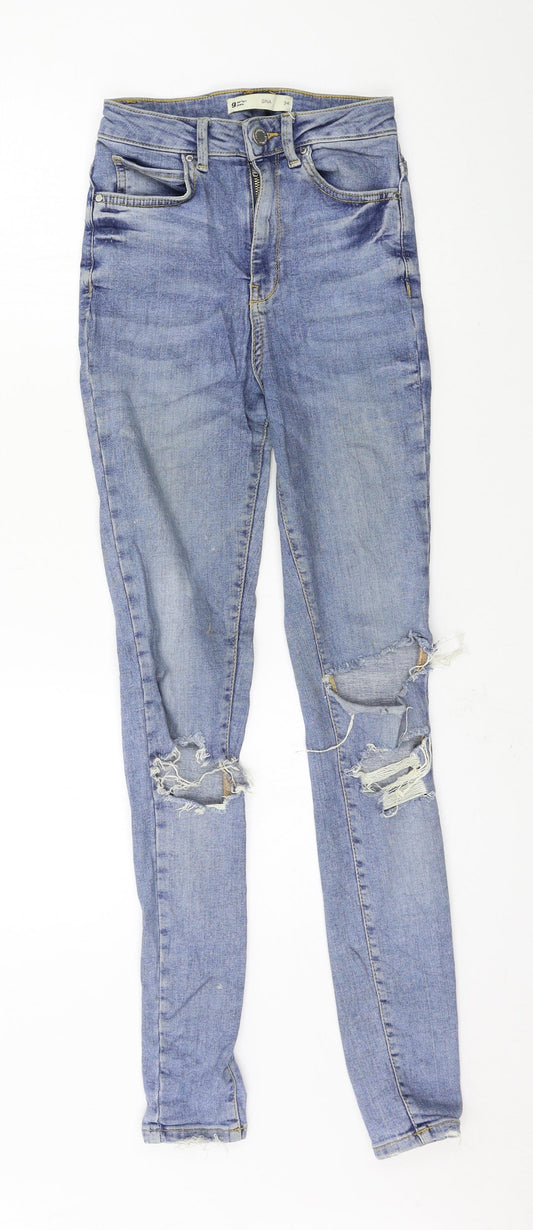 Gina Womens Blue  Denim Skinny Jeans Size 6 L29 in