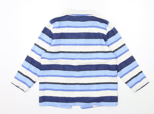Cotton Traders Womens Blue Striped  Jacket  Size 10