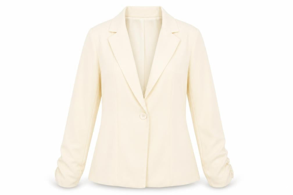 JustFab Womens Ivory   Jacket Blazer Size L