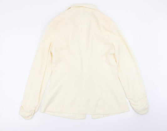 JustFab Womens Ivory   Jacket Blazer Size L