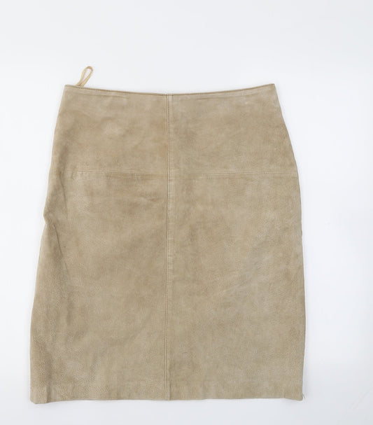 SAVETTA Womens Beige   Flare Skirt Size 12