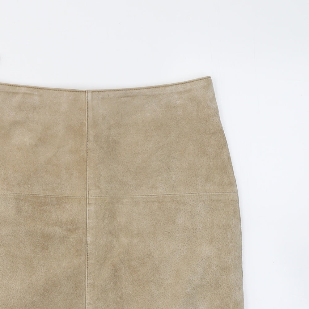 SAVETTA Womens Beige   Flare Skirt Size 12