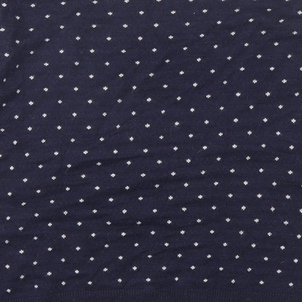 H&M Womens Blue Polka Dot  Pullover Jumper Size M