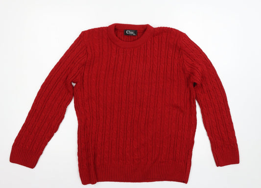 CHIC Womens Red   Pullover Jumper Size L