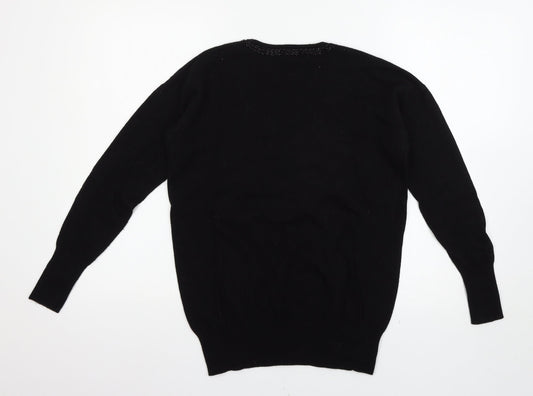 He Love Me He Loves Me Not Womens Black   Pullover Jumper Size 12
