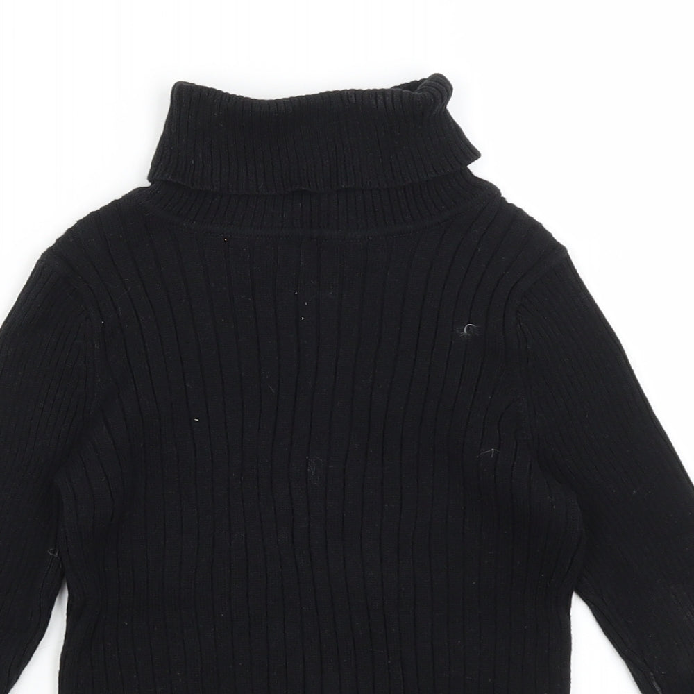 George Girls Black   Basic T-Shirt Size 4-5 Years