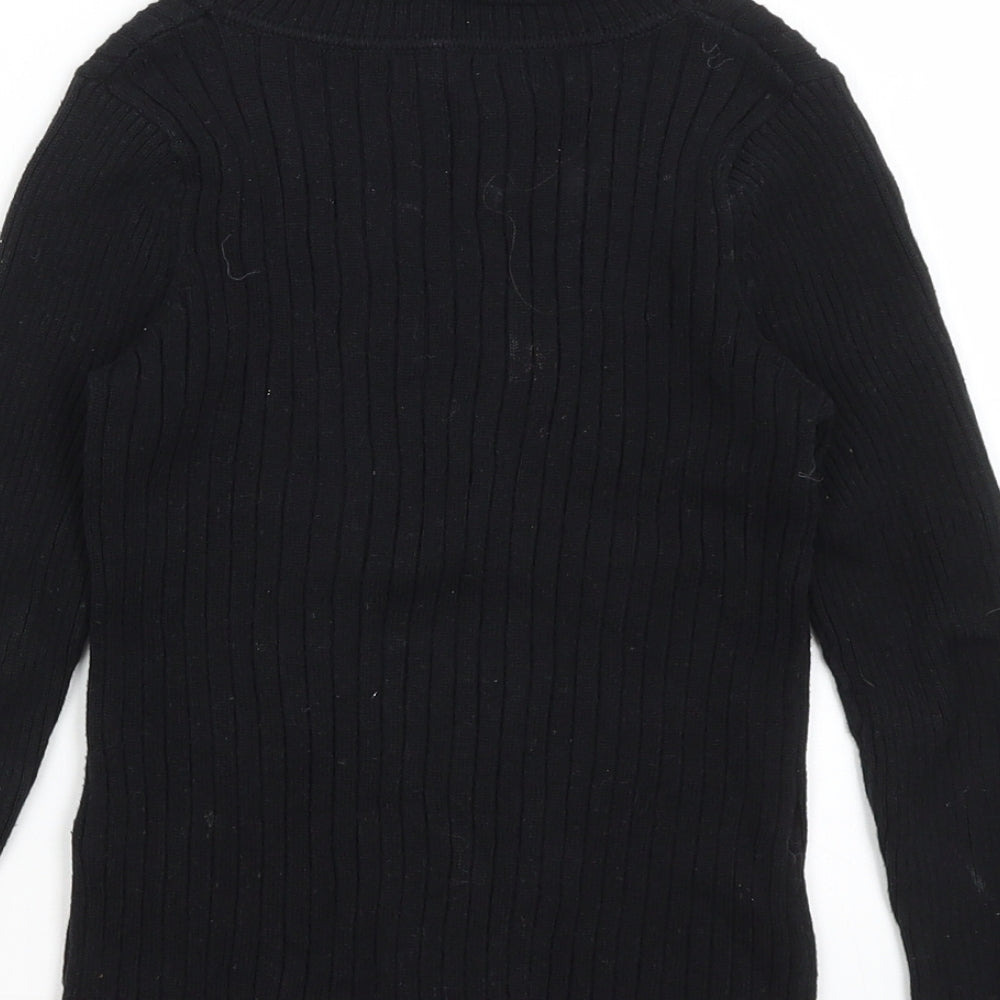 George Girls Black   Basic T-Shirt Size 4-5 Years