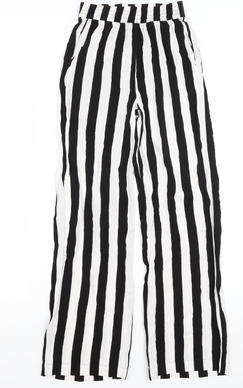 Divided Womens Black Striped  Trousers  Size 4 L28 in