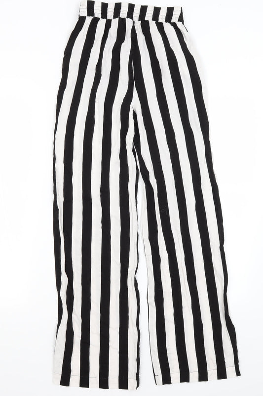 Divided Womens Black Striped  Trousers  Size 4 L28 in