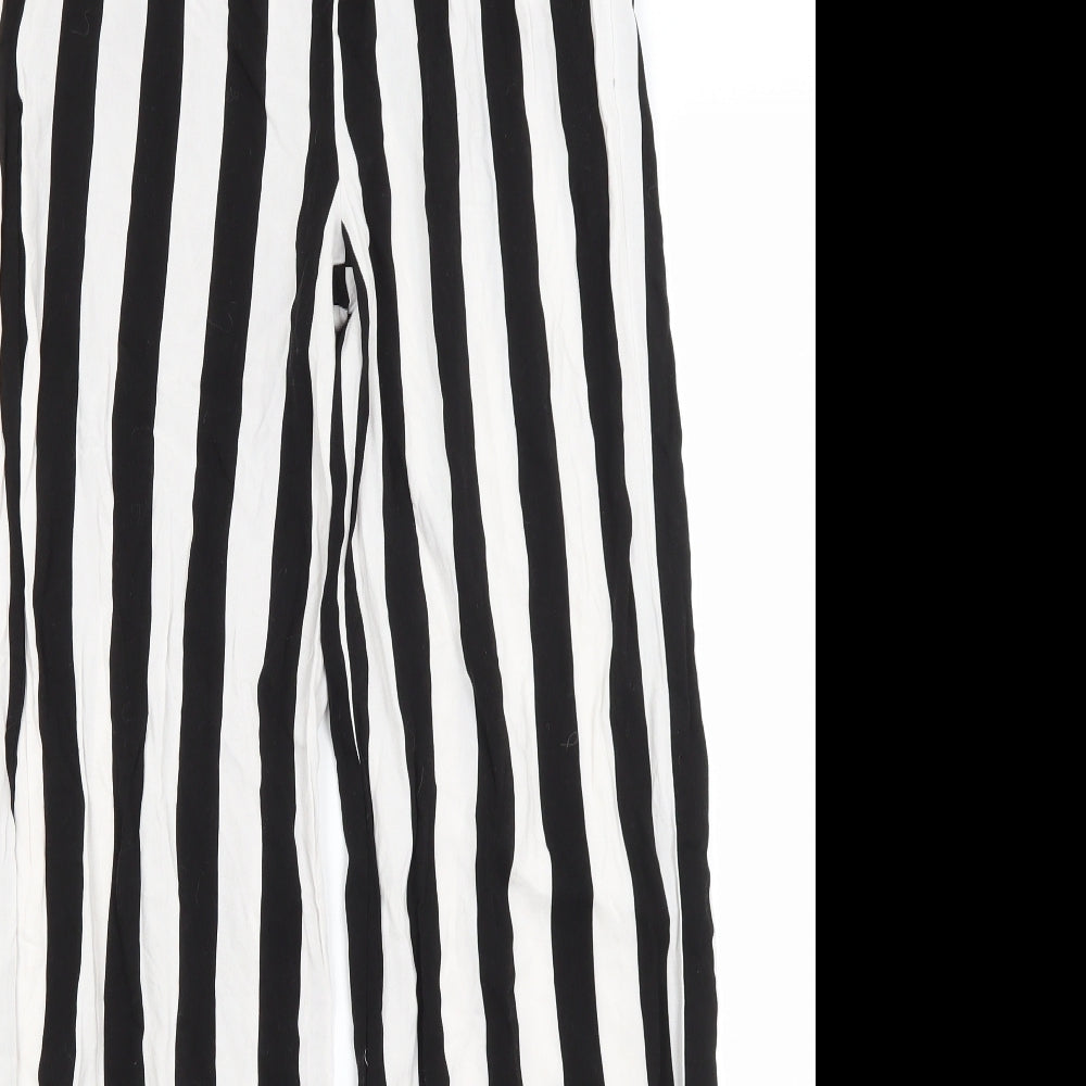 Divided Womens Black Striped  Trousers  Size 4 L28 in