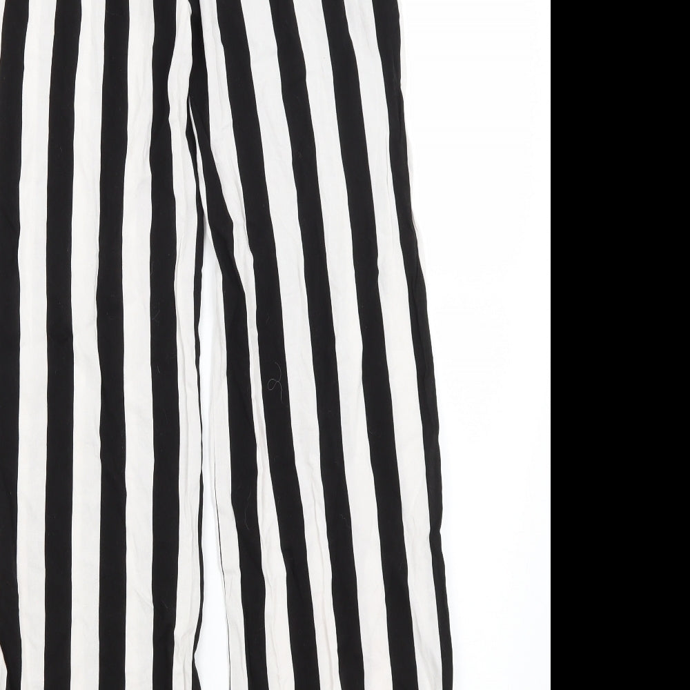 Divided Womens Black Striped  Trousers  Size 4 L28 in