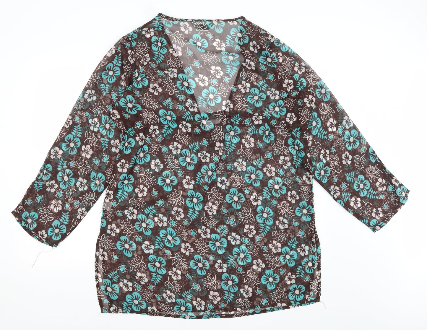 Preworn Womens Brown Floral  Kaftan  Size 14