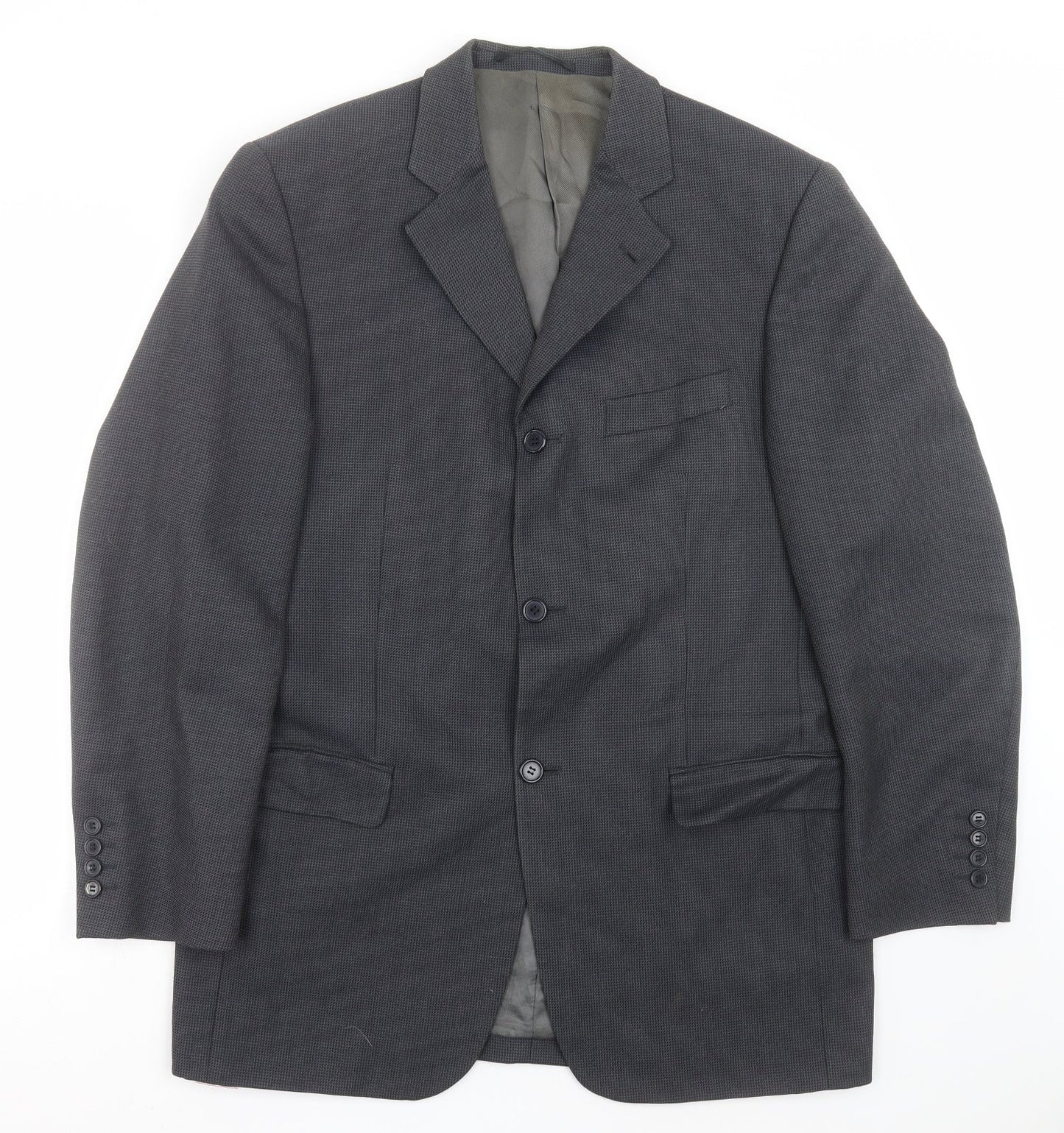 Hugo James Mens Grey Geometric  Jacket Suit Jacket Size 40