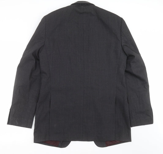 Tom English Mens Grey Striped  Jacket Suit Jacket Size 40
