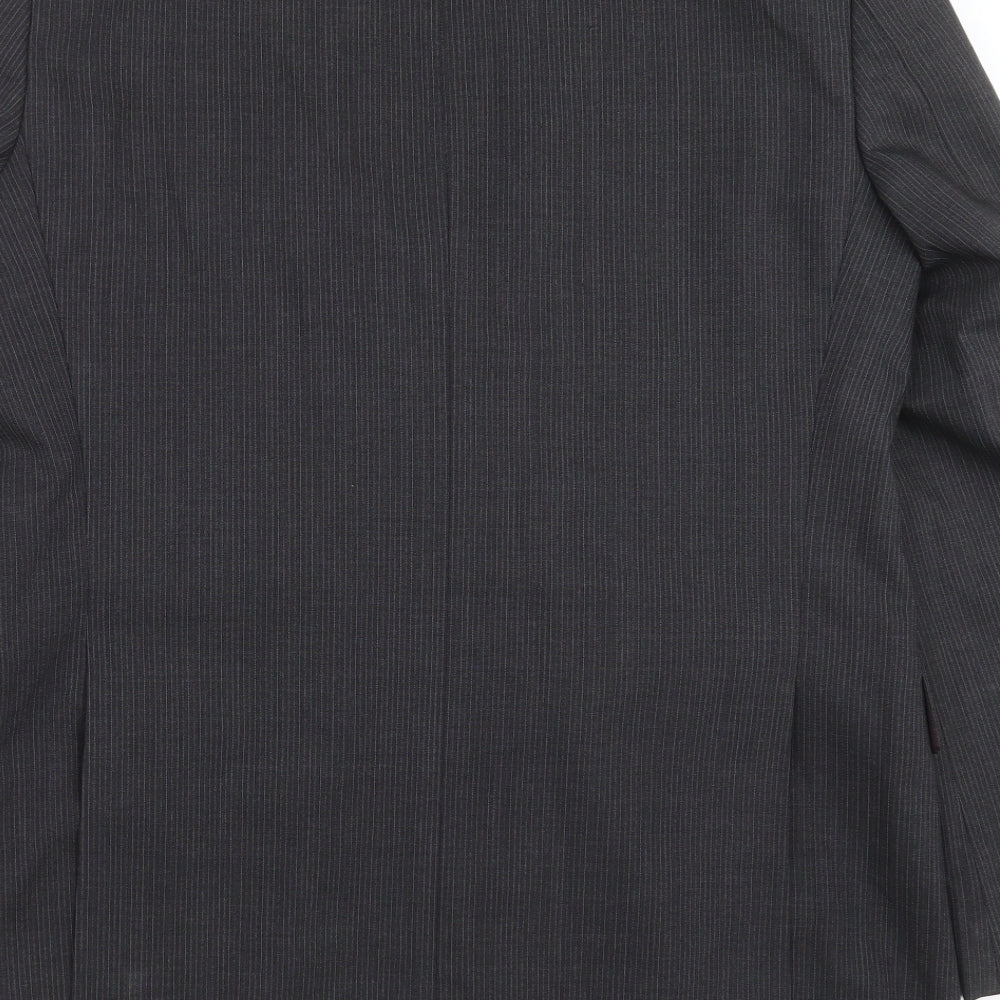 Tom English Mens Grey Striped  Jacket Suit Jacket Size 40