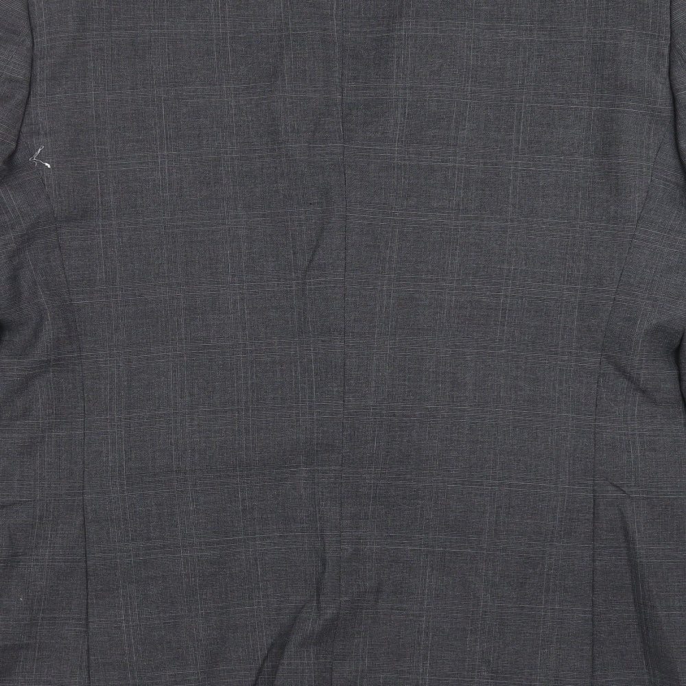 Blazer Mens Grey Check  Jacket Suit Jacket Size 40