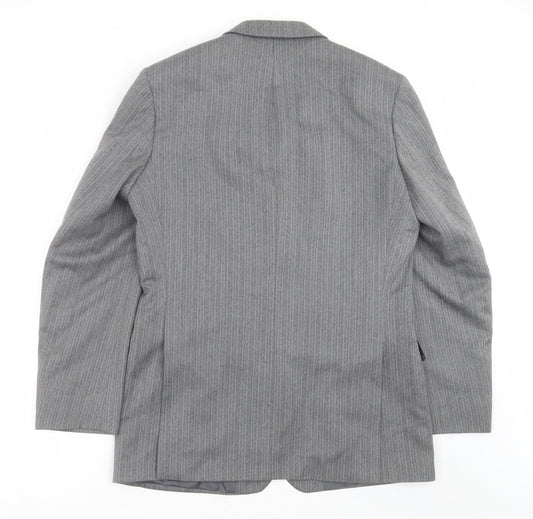 Marks and Spencer Mens Grey Striped  Jacket Suit Jacket Size 40
