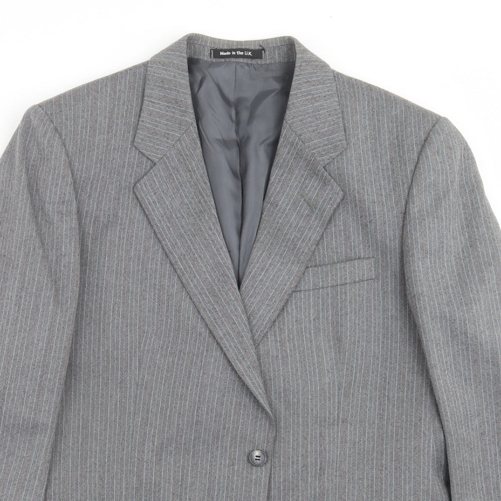 Marks and Spencer Mens Grey Striped  Jacket Suit Jacket Size 40
