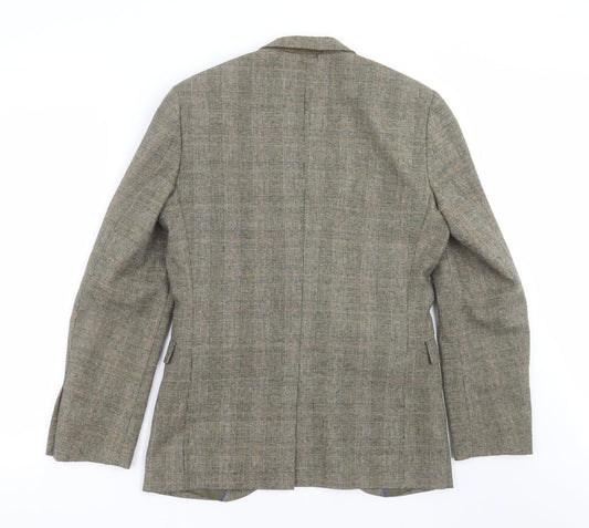 Butler & Webb Mens Green Check  Jacket Suit Jacket Size 36