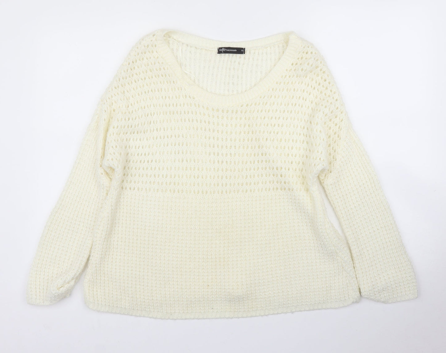 Internationale Womens Ivory   Pullover Jumper Size 10