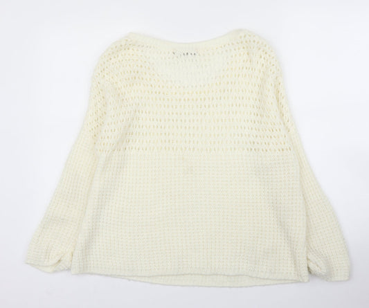 Internationale Womens Ivory   Pullover Jumper Size 10