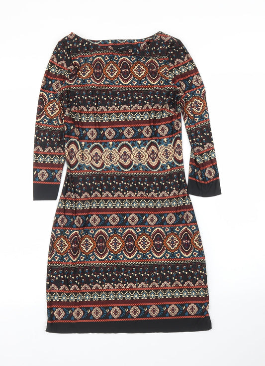 Primark Womens Brown Batik  A-Line  Size 6