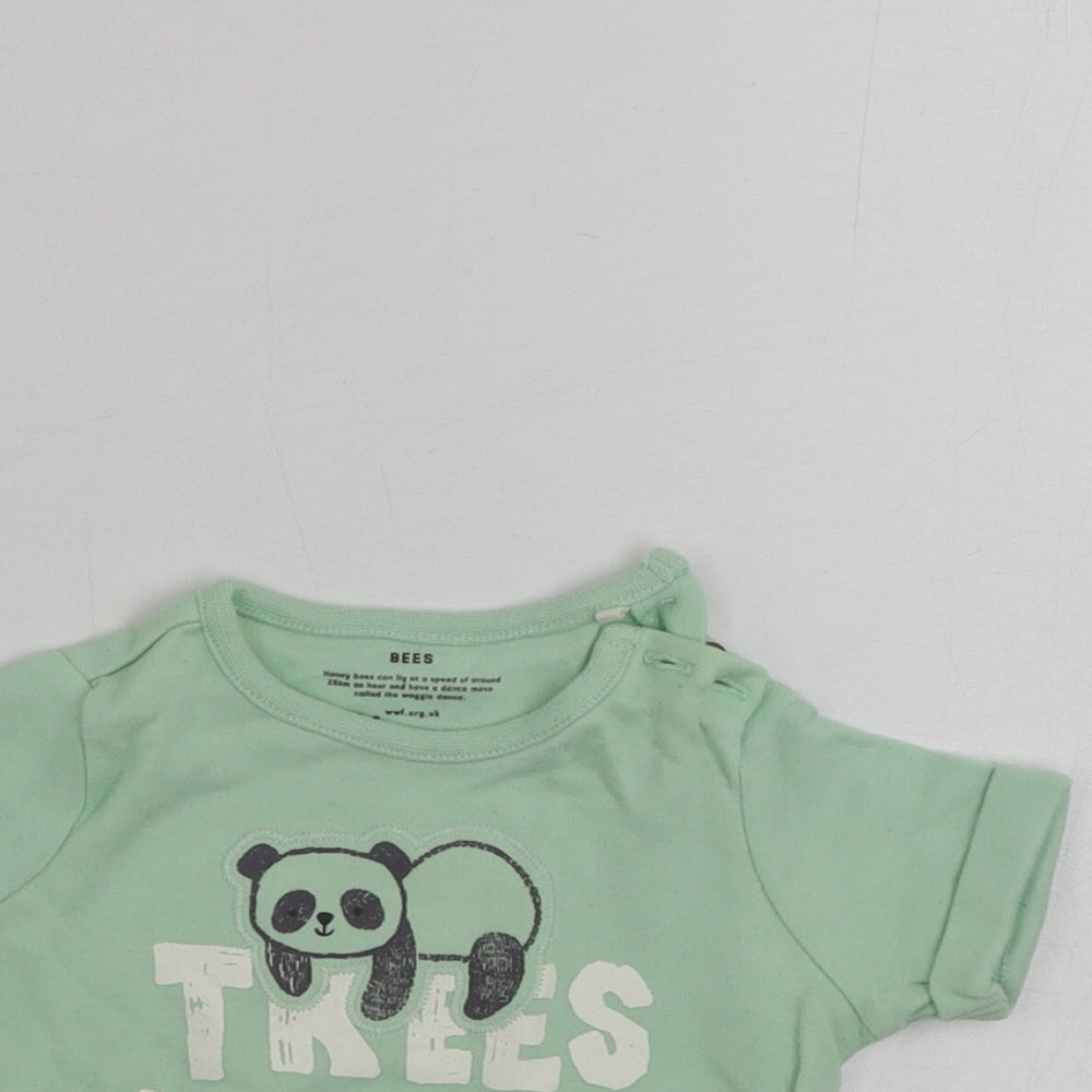 F&F  Boys Green   Basic T-Shirt Size 3-6 Months
